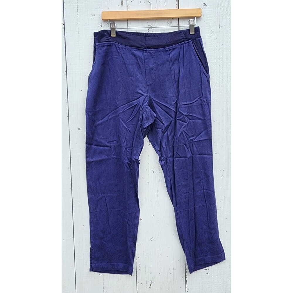 XCVI Women Sz S Blue Pull On Casual Pants Navy Blue Ankle NEW